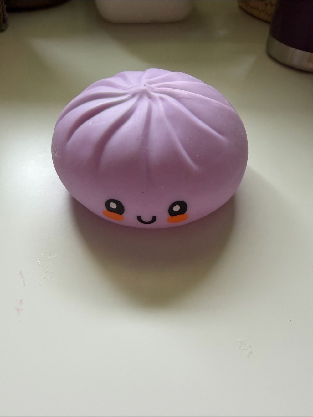 Purple Kawaii Squishy Bun Sensory Toy - Cute Squeeze for Kids